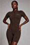 Sculpt Open-Back Zip-Up Biker Jumpsuit – Chocolate Brown
