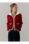 Women's Sailor Collar Double Zipper Contrast Knitwear Cardigan - 2