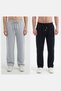 Men's 2-Pack Sweatpants Baggy Loose Leg Basic Daily Comfortable Fit Cotton Straight Leg
