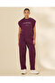 Women Mauve Front Pleat Detail Active Pants - 2