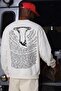 Men's Oversize Sweatshirt Abyss Printed White – Crew Neck, 3 Thread Raster Fleece - 3