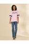 Women Pink Printed Oversized T-Shirt - 5