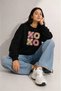 Women's Xoox Pink Graphic Printed Comfortable Fit Crew Neck Black Sweatshirt - 4