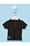 Infant Boys Black Henley T-Shirt