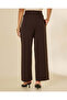 Women Brown High Rise Wide Leg Trousers - 3