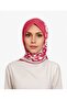 Striped Leopard Print Scarf - Fuchsia - 3