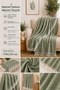 Siena Khaki Green Sofa Cover Shawl 170X210 cm with Fringes - 5