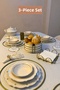 3-Piece Set Matte Gold 6-Piece Supla Square Napkin Holder Round Bread Basket Kitchen Set - 2