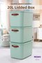 3 Pieces Bigbox with Handles 20 Lt Mint Color Closet Organizer Storage Box Basket Organizer Toy Box