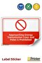 Approaching Energy Transmission Lines and Poles Is Prohibited! Isg Warning Sign Sticker 70X100 cm
