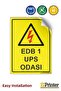 ملصق لافتة تحذيرية لغرفة UPS EDB 1 مقاس 15 × 21 سم