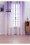 Purple Tulle Curtain Gradient Color Transitioning 2 Layers Pleated Tulle Curtain