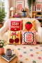 Ays Home Cherry Patterned Pink Yellow Home Balcony Garden 4-Piece Throw Pillow Cover Set - 2