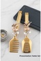 Ivory Luxury Stainless Steel Gold Presentation Tongs Set 2 Pieces - Serving Tongs with Flower and Butterfly Detail 22 cm