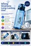 Blue 1 Liter Water Bottle Leak-Proof Locking Lid Bpa-Free School Sports Water Bottle 1000 ml with Strap - 7