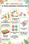 Wooden Baby Puzzle Animals Set of 6 |   18+ Months |   31 Pieces |   Fine Motor and Visual Perception - 3