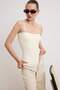 Ecru Body-Fitting Detachable Strap Strapless Sleeveless Snap Fastener Polyamide Knitted Bodysuit Twoss26Bd00030