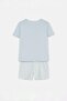 Blue 100% Cotton Regular Crew Neck Girls Pajamas Set Tkdss26Pt00029 - 6