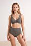 Khaki Bralette Covered High Waist Hipster Bikini Set Tbess26Bt00192 - 2