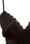 Kahverengi Yırtmaçlı Tül ve Dantel Detaylı Saten Kapsız Babydoll/Fantezi Gecelik THMAW26CY00003 - 5