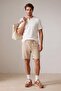 Beige Regular Fit Elastic Waist Shorts & Bermuda Tmnss26Sr00018 - 2