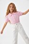 Pembe Slim Fit Gömlek Yaka Kız Çocuk Kısa Gömlek TKDSS26GO00008 - 2