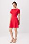 Red Skirt Open Waist Short Sleeve Mini Woven Dress Twoss26El00307 - 3