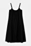 Siyah Dokuma Maxi A-Line Plaj Elbisesi TBESS26LE00021 - 7