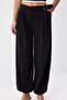 Siyah Modal Kemer Tokalı Wide Leg Geniş Paça Pantolon TWOSS26PL00235 - 3