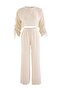 Çizgili Dokuma Müslin Maxi Plaj Bluz Pantolon Takım TBESS26AU00096 - 5