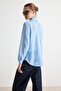 Mavi Oversize/Geniş Kesim Brode Gömlek TWOAW27GO00035 - 5