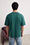 Dark Green Oversize/Relaxed Fit Embossed Printed T-Shirt Tmnss26Ts00084 - 4