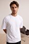 White Oversize/Relaxed Fit Embossed Printed T-Shirt Tmnss26Ts00084 - 3