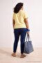 Koyu Mavi Yüksek Bel Esnek Büyük Beden Skinny Jeans TBBAW26CJ00035 - 4