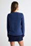 More Sustainable Indigo Bisiklet Yaka Basic Yumuşak Triko Hırka TWOAW27HI00095 - 4