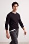 Dark Brown Regular/Comfort Fit Waffle Textured Knitted Sweatshirt Tmnaw27Sw00011 - 4