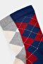 Navy Blue-Grey 2-Piece Cotton Plaid/Baklava Pattern Knitted Socks Thmaw27Co00028 - 10