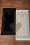 Hearted Couple / Bride and Groom Bundle Dowry Mat Digital Print Cotton Base Black-Gray Cream 80X120