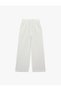 Cotton Pocketed High Waist Straight Wide Leg Brodeled Trousers - 3