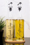 2-Pack 750 ml Sunflower Oil and Olive Oil Dispenser with Bamboo Stand, Glass Oil Bottle with Gray Stopper - 2