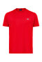 Men's Regular Fit Ribbed Collar Metallic Logo Detailed Cotton Short Sleeve Red T-Shirt - 7