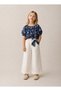 Girl's 2-Piece Set Embroidered Tie-Up Balloon Sleeve Crop Top High Waist Gabardine Pants for Holidays Daily Special Occasions