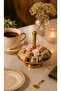 Decorative Presentation Holder Single Coffee Side Tray Turkish Delight Holder Macaron Holder Handmade Brass Coffee Side Tray 9X7 cm - 4