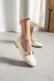 Daily Women's Beige Ballerina Shoes with Straps and Gold Buckle, Silent, Lightweight, Soft Sole and Comfortable Shoes 479