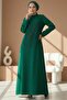 Zeral Stone Embellished Evening Dress 1200 - Emerald Green - 5