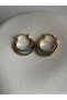 Zircon Stone Green Blue Hoop Earrings (2.6 cm) - 4
