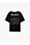 V-Neck Short Sleeve College Printed Sports T-Shirt - 5