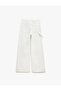 Cut Leg Cotton Regular Fit Denim Trousers - Wide Leg Jeans - 4