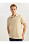 Cotton Pique Fabric Short Sleeve Regular Fit V-Neck Polo T-Shirt - 2