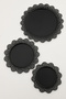 Isabel Black 3-Piece Lace Edged Round Decorative Presentation Tray with Carved Detail - 5